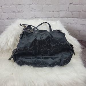 Coach Signature with Pleated Front Handbag/Purse, Mint Condition